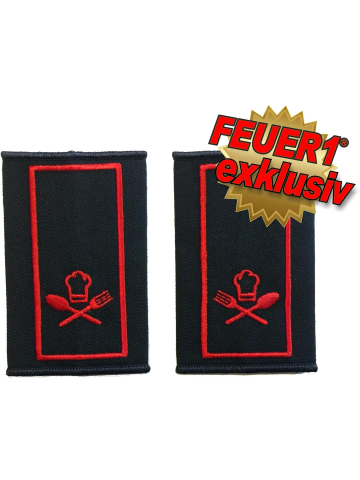 FEUER1 Dienstgrad-Schlaufen-Paar Spezial: Koch (rot/rot)