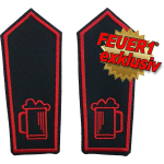 FEUER1 Dienstgrad-Schulterklappen-Paar Spezial mit Klett: Getränkewart (rot/rot)
