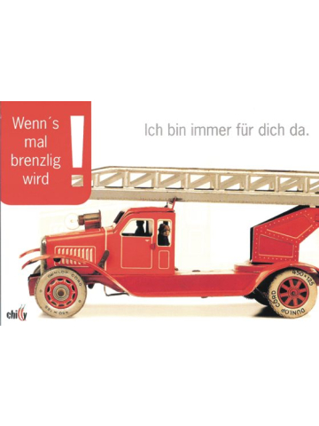 Gl&uuml;ckwunschkarte avec FW-Auto (...brenzlig...)