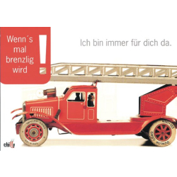 Gl&uuml;ckwunschkarte con FW-Auto (...brenzlig...)