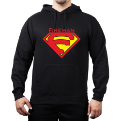Hoodie negro, "Fireman" anstatt Superman...