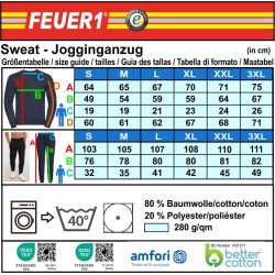 Sweat-Vestimenta para correr azul marino, FEUERWEHR ponga...