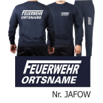 Sweat-Jogging suit navy, FEUERWEHR place-name with long "F" white