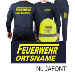 Sweat-Jogging suit navy, FEUERWEHR place-name with long...