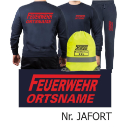 Sweat-Jogging suit navy, FEUERWEHR place-name with long...