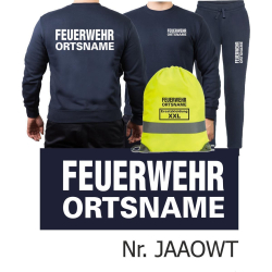 Sweat-Jogging suit navy, FEUERWEHR place-name in white +...
