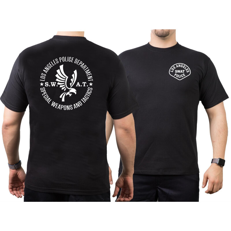 LA Los Angeles Police Department LAPD Black T-shirt SWAT S.W.A.T
