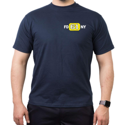 T-Shirt navy, New York City Fire Dept. Squad 61, flag