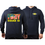 Hoodie blu navy, New York City Fire Dept. Squad 61 color