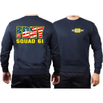 Sweat blu navy, New York City Fire Dept. Squad Co. 61 color