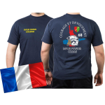 T-Shirt azul marino, Sapeurs Pompiers Colmar - Courage et Devouement - Département 68