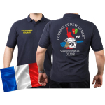 Polo blu navy, Sapeurs Pompiers Colmar - Courage Et Devouement, Département Haut-Rhnel 68