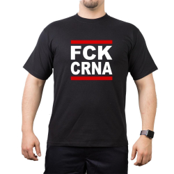 T-Shirt black, FCK CRNA (rot und wei&szlig;)