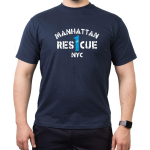 T-Shirt azul marino, RES 1 CUE (1915) Manhattan NYC