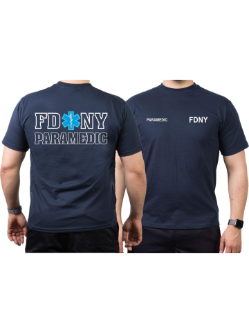 T-Shirt navy, New York City Fire Dept. Paramedic, Star of Life