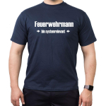 T-Shirt marin, Feuerwehrmann > bdans systemrelevant