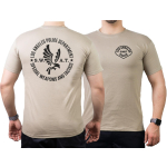 T-Shirt sandfarben, Los Angeles Police Dept. SWAT, California, black logo