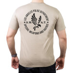 T-Shirt sandfarben, Los Angeles Police Dept. SWAT, California, nero logo