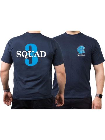 CHICAGO FIRE Dept. Squad 3, blue, old emblem, marin T-Shirt