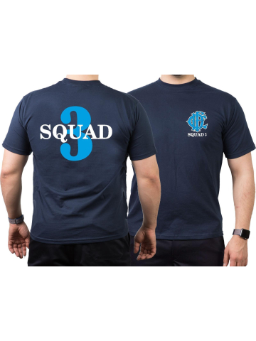 CHICAGO FIRE Dept. Squad 3, blue, old emblem, navy T-Shirt