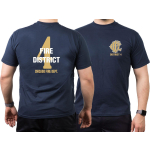 CHICAGO FIRE Dept. Fire District 4, gold, old emblem, azul marino T-Shirt