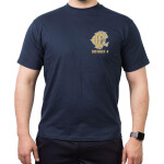 CHICAGO FIRE Dept. Fire District 4, gold, old emblem, blu navy T-Shirt