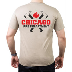 CHICAGO FIRE Dept. axes and flames, nero/red, sand T-Shirt