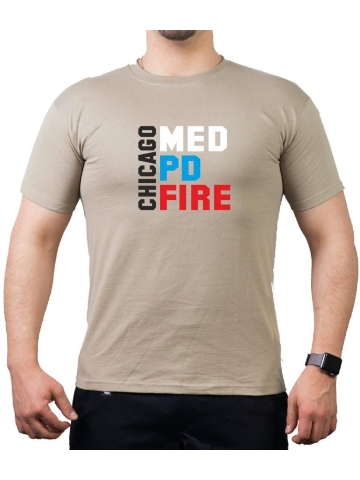 CHICAGO MED - PD - FIRE, farbig, sand T-Shirt