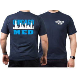 CHICAGO MED, Skyline white/blue, blu navy T-Shirt