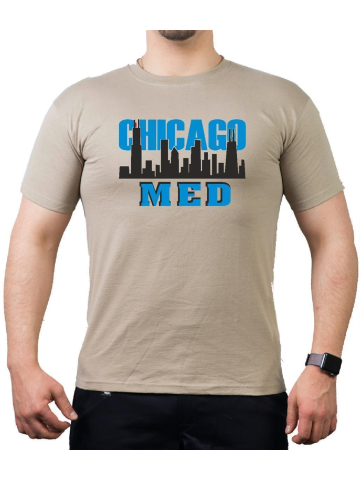 CHICAGO MED, Skyline negro/blue, sand T-Shirt