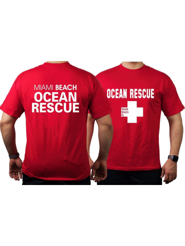 T-Shirt red, Miami Beach Ocean Rescue