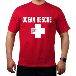 T-Shirt red, Miami Beach Ocean Rescue
