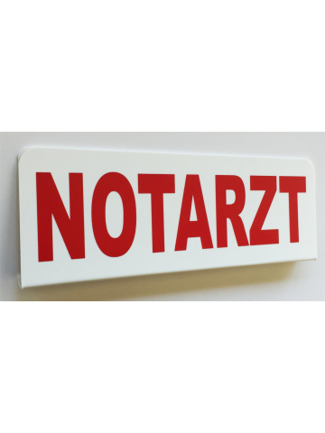 Klemmschild "NOTARZT" weiß mit roter Schrift für Sonnenblende