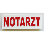 Klemmschild "NOTARZT" weiß mit roter Schrift für Sonnenblende