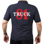 CHICAGO FIRE Dept. Truck 81, red, old emblem, blu navy Polo