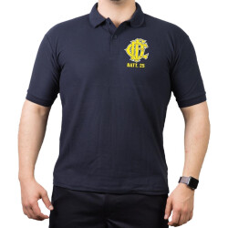 CHICAGO FIRE Dept. Battalion 25, yellow, old emblem, navy Polo