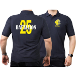 CHICAGO FIRE Dept. Battalion 25, yellow, old emblem, azul marino Polo