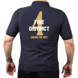 CHICAGO FIRE Dept. Fire District 4, gold, old emblem, blu...