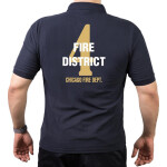 CHICAGO FIRE Dept. Fire District 4, gold, old emblem, navy Polo