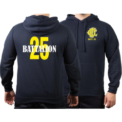 CHICAGO FIRE Dept. Battalion 25, yellow, old emblem, navy Hoodie