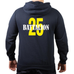 CHICAGO FIRE Dept. Battalion 25, yellow, old emblem, blu navy Hoodie