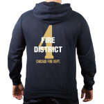 CHICAGO FIRE Dept. Fire District 4, gold, old emblem, navy Hoodie