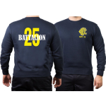 CHICAGO FIRE Dept. Battalion 25, yellow, old emblem, azul marino Sweat