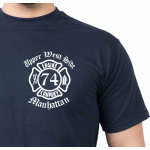 T-Shirt navy, New York City Fire Dept. THE LOST WORLD - Upper West Side Manhattan E-74