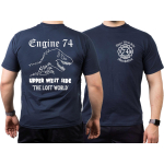 T-Shirt azul marino, New York City Fire Dept. THE LOST WORLD - Upper West Side Manhattan E-74