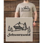 T-Shirt sandfarben, Schwarzwald mit Schwarzwaldhof