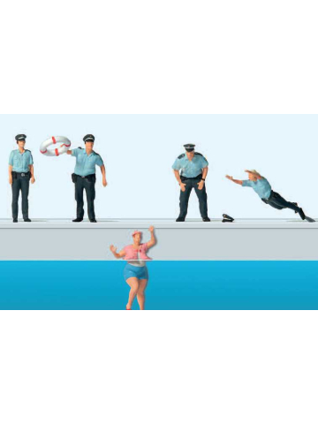 Zubehör 1:87 Figuren Polizei im Wasserrettungseinsatz