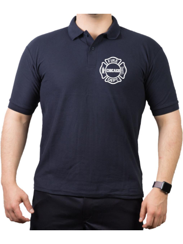 CHICAGO FIRE Dept. Standard, Logo on front, blu navy Polo