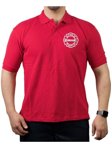 CHICAGO FIRE Dept. Standard, Logo on front, red Polo