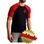CHICAGO FIRE Dept. Old Emblem on front, negro/red T-Shirt